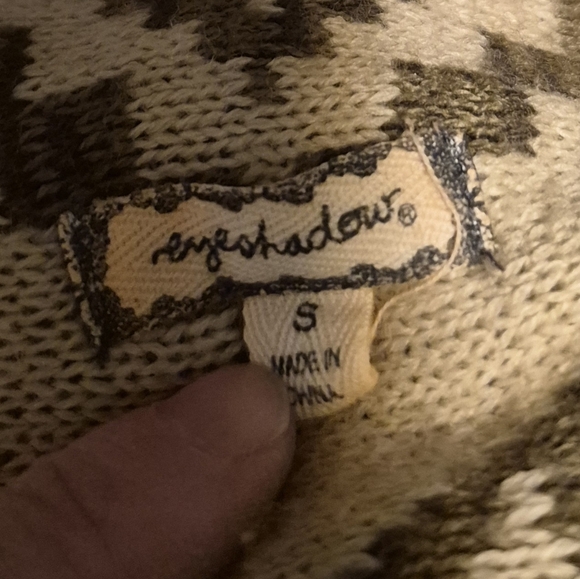 Eyeshadow Mud Pie Fire Handkerchief-Hem Sweater Cardigan in a Brown Tan Orange S - Picture 4 of 4